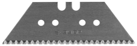 Лезвия ЗУБР &quot;ЭКСПЕРТ&quot;,&quot;СЕРРЕЙТОРНЫЕ&quot;, трапециевидные, улучш инструмен сталь У8А,тип А24,в боксе,10шт 09718-24-10 купить в Тюмени