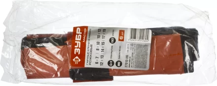 Набор ЗУБР &quot;МАСТЕР&quot;: Ключ гаечный рожковый, Cr-V сталь, хромированный, 6-19мм, 6шт 27010-H6 купить в Тюмени