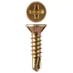 Саморезы ЗУБР "МАСТЕР" со сверлом для оконного профиля, жёлтопассивированные, 3.9x19мм, 750шт 4-300231-39-019