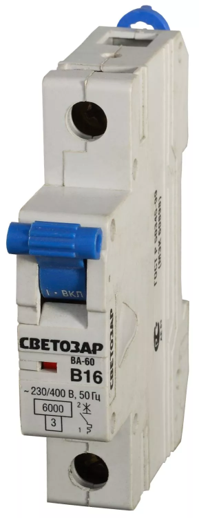 Выключатель автоматический СВЕТОЗАР 1-полюсный, 6 A,"B", откл. сп. 6 кА, 230 / 400 В SV-49051-06-B купить в Тюмени