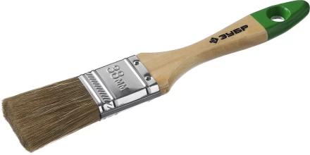 Кисть плоская  ЗУБР &quot;ЛАЗУРЬ-МАСТЕР&quot;, смешанная щетина, деревянная ручка, 38мм 4-01009-038 купить в Тюмени
