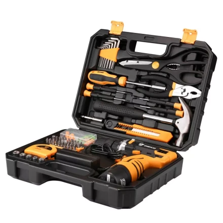 Дрель аккумуляторная DKCD12FU-Li DEKO + набор 104 инструмента для дома, 063-4112 купить в Тюмени