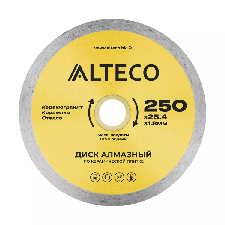 Диск алмазный по керамической плитке ALTECO 250x25.4x1.8 мм 66528 купить в Тюмени