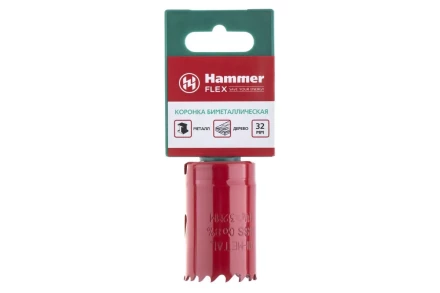 Коронка биметаллическая HAMMER Ф32х38мм 5/8&quot; BiMETALL (224-006) купить в Тюмени