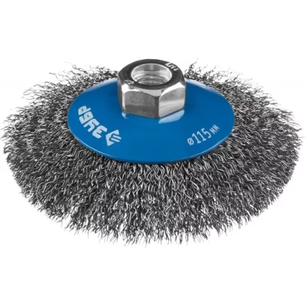 ЗУБР "ПРОФЕССИОНАЛ". Щетка коническая для УШМ, витая стальная проволока 0,3мм, 115ммхМ14 35265-115_z02 купить в Тюмени