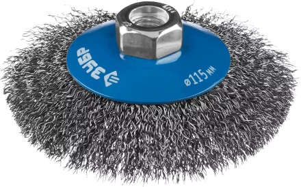 ЗУБР "ПРОФЕССИОНАЛ". Щетка коническая для УШМ, витая стальная проволока 0,3мм, 115ммхМ14 35265-115_z02 купить в Тюмени