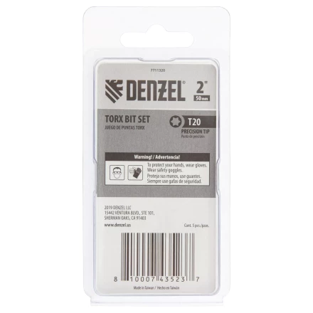 Бита T20x50, 5 шт. Denzel 7711320 купить в Тюмени