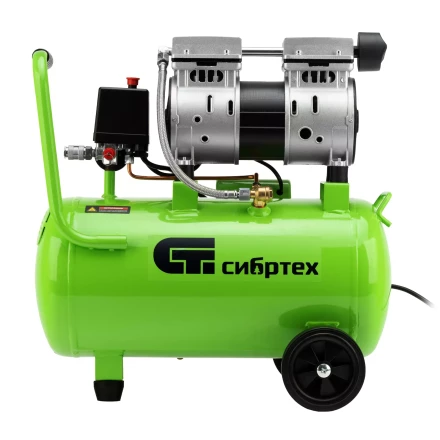 Компрессор безмаслянный малошумный Сибртех МБ 1100/24,1100 Вт, 24 л, 170 л/мин 58006 купить в Тюмени