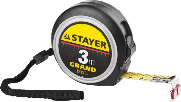 Рулетка STAYER GRAND, корпус с противоскользящим напылением, упрочненное полотно, 3м/16мм 551957 купить в Тюмени