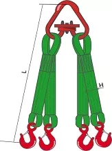Строп текстильный четырехветвевой 4СТ 12.5 т L=4.5 м РА 150 мм Звено РТ-3 купить в Тюмени