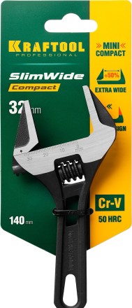 Ключ разводной компактный c тонкими губками KRAFTOOL SlimWide Compact 27266-20 купить в Тюмени