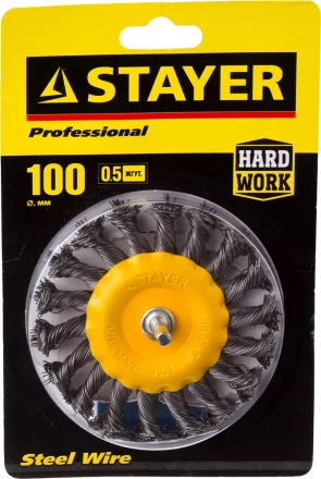 DEXX. Щетка дисковая для дрели, витая стальная латунированная проволока 0,3мм, 50мм 35110-050 купить в Тюмени