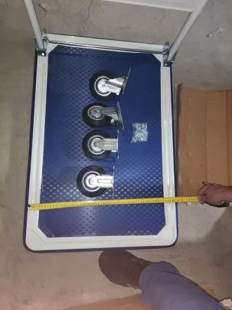 Тележка платформенная 150 кг TOR PH150 (480x740) со складной ручкой (резиновые колеса 100 мм) 1004024 купить в Тюмени