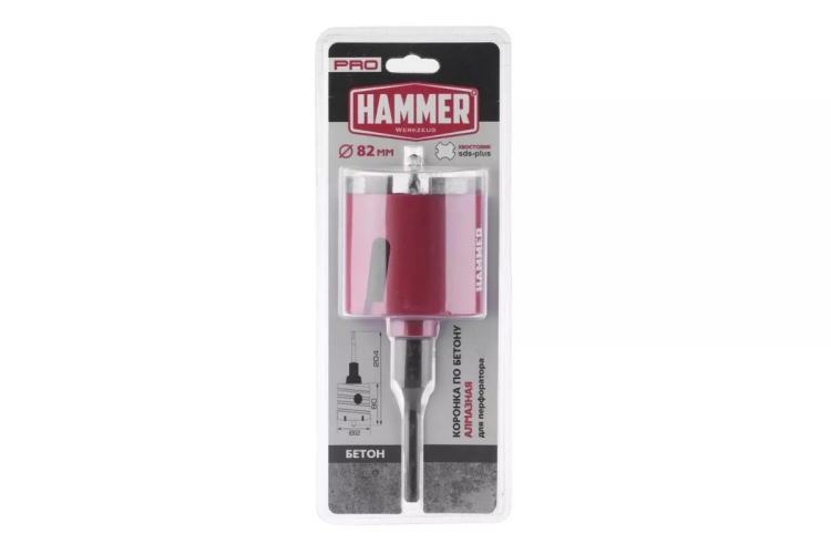 Коронка алмазная HAMMER Ф82мм (242-504) купить в Тюмени