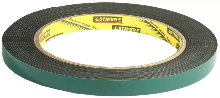 Двухсторонняя клейкая лента на вспененной основе, STAYER Professional 12233-09-05, черная, 9мм х 5м 12233-09-05 купить в Тюмени