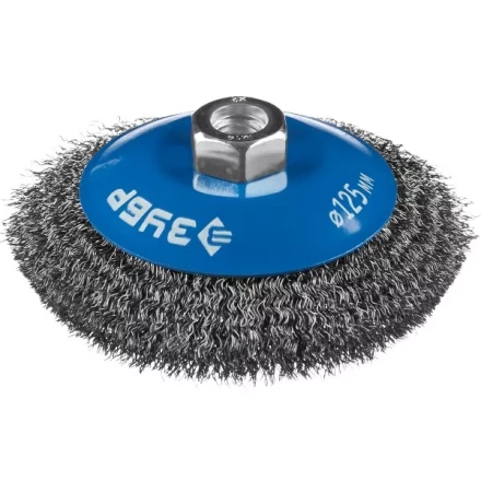ЗУБР "ПРОФЕССИОНАЛ". Щетка коническая для УШМ, витая стальная проволока 0,3мм, 125ммхМ14 35265-125_z02 купить в Тюмени