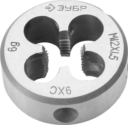 Плашка ЗУБР "МАСТЕР" круглая ручная для нарезания метрической резьбы, мелкий шаг, М12 x 1,5 4-28022-12-1.5 купить в Тюмени