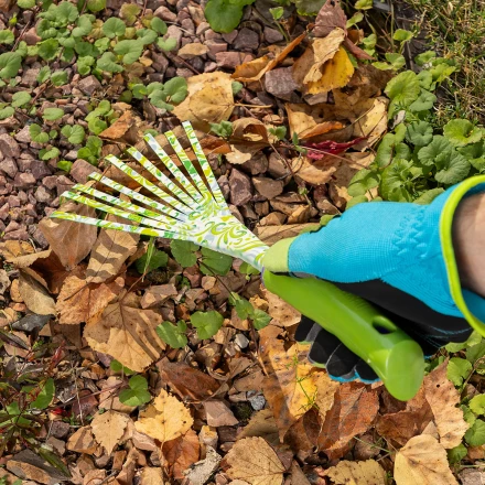Грабли веерные 9 - зубые Palisad, 130 х 415 мм, стальные, пластиковая рукоятка, Flower Green, 620425 купить в Тюмени