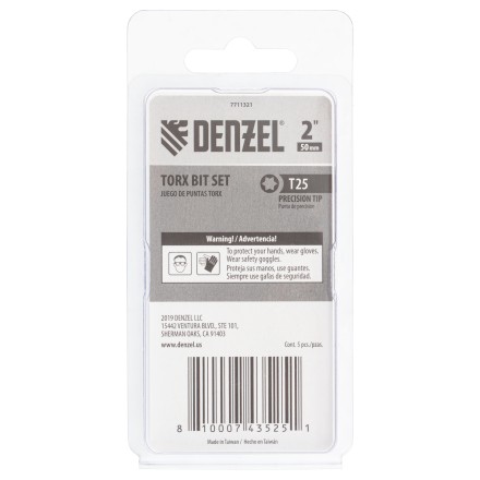 Бита T25x50, 5 шт. Denzel 7711321 купить в Тюмени