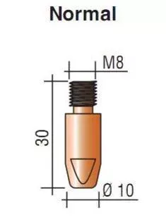 Наконечник к гор. п/а M8, d.1,2 мм L30 (тело 10) Cu-Cr-Zr Aurora купить в Тюмени