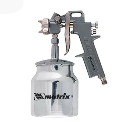 Пневматический краскопульт с нижним бачком V=0,75 л + сопла диаметром 1.2, 1.5 и 1.8 мм  MATRIX 57317 купить в Тюмени