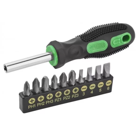 Набор URAGAN: Отвертки с двухкомпонентной рукояткой, SL3, 4, 5, 6. PH1, 2, 3, PZ: 1, 2, 3, 10 предм 25188-H10 купить в Тюмени