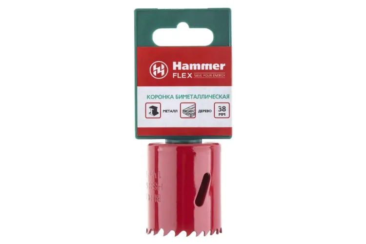 Коронка биметаллическая HAMMER Ф38х38мм 5/8" BiMETALL (224-008) купить в Тюмени