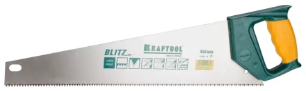 Ножовка по дереву (пила) KRAFTOOL BLITZ 450 мм, 7/8 TPI, быстрый рез поперек волокон, зубья - «S» : прямые 15005-45 купить в Тюмени
