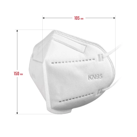 ЗУБР KN-95, класс защиты FFP2, 10 шт, фильтрующая полумаска (11165-2) купить в Тюмени