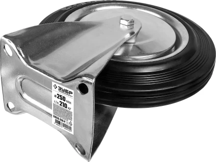 ЗУБР d 250 мм, г/п 210 кг, игольчатый подшипник, резина/металл, неповоротное колесо, Профессионал (30936-250-F) купить в Тюмени