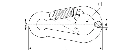 ЗУБР DIN 5299D, 5 мм, 50 шт, карабин с предохранительной гайкой (4-304555-05) купить в Тюмени