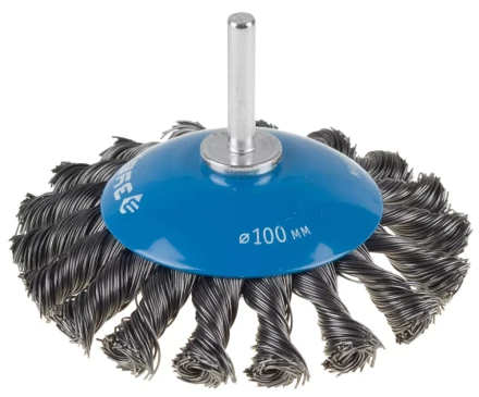 ЗУБР &quot;ЭКСПЕРТ&quot;. Щетка коническая для дрели, жгутированная стальная проволока 0,5мм, 100мм 35235-100_z01 купить в Тюмени