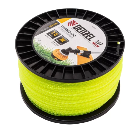Леска для триммера витой квадрат, 2,0мм х 357м, на DIN катушке FLEX CORD// Denzel 96297 купить в Тюмени