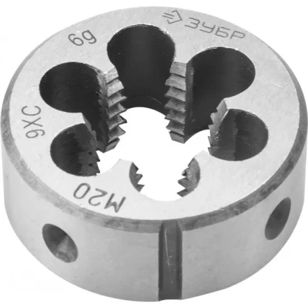 Плашка ЗУБР "МАСТЕР" круглая ручная для нарезания метрической резьбы, мелкий шаг, М20 x 1,5 4-28022-20-1.5 купить в Тюмени