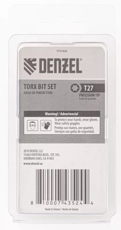 Бита T27x50, 5 шт. Denzel 7711322 купить в Тюмени