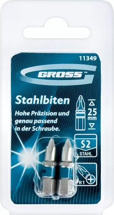 Набор бит РН1х25, сталь S2, 2шт GROSS 11349 купить в Тюмени