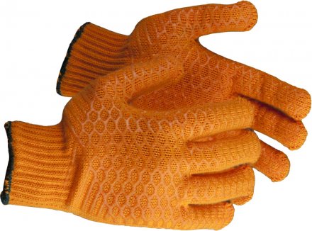 Перчатки ЗУБР трикотажные, с противоскользящим двусторонним перекрестным покрытием, L-XL 11278-XL купить в Тюмени