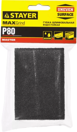 Губка шлифовальная STAYER "MASTER" четырехсторонняя, зерно - оксид алюминия, Р80; 100 x 68 x 26 мм. 3560-2_z01 купить в Тюмени