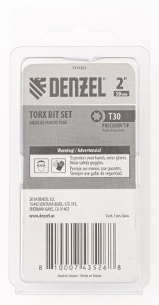 Бита T30x50, 5 шт. Denzel 7711323 купить в Тюмени