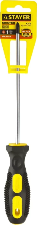 Отвертка STAYER "MASTER", двухкомпонентная рукоятка, магнитный наконечник, PH1x150мм 2510-1-15_z01 купить в Тюмени