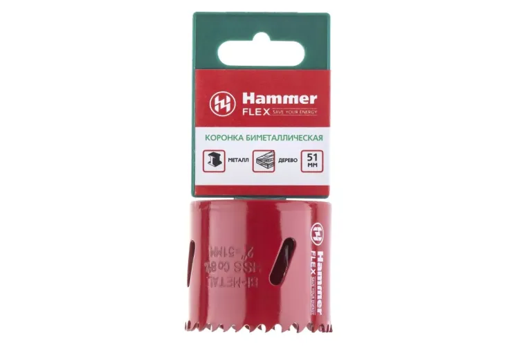 Коронка биметаллическая HAMMER Ф51х38мм 5/8" BiMETALL (224-010) купить в Тюмени