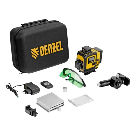 Лазерный уровень мультипризменный DLV-360-4C, 30 м, зеленый луч, Li-Ion 2,4 Aч, кейс// Denzel 35081 купить в Тюмени