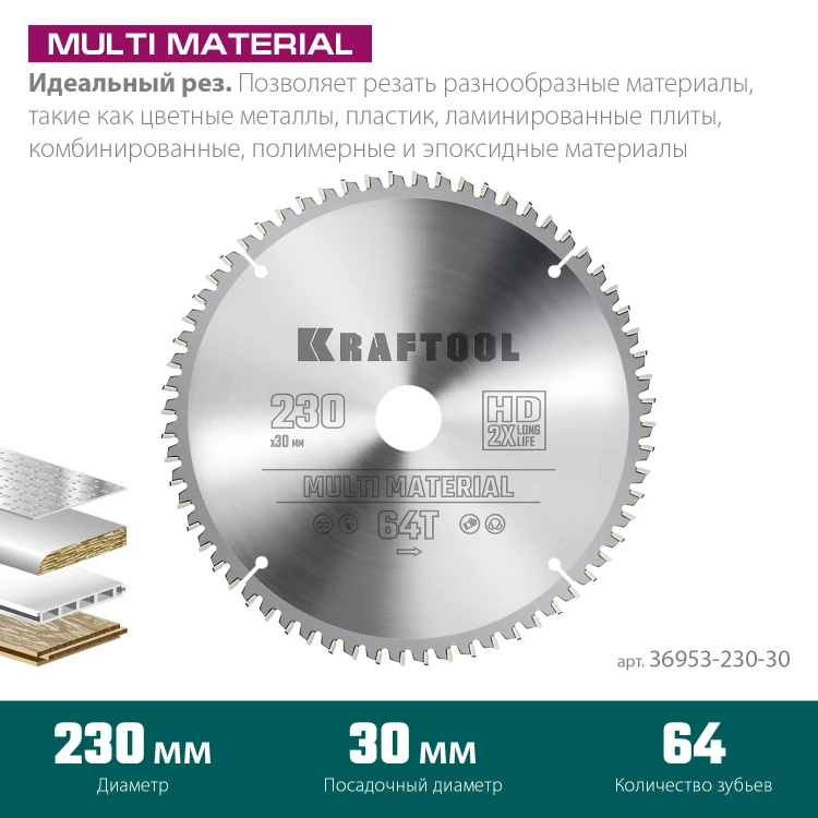Диск пильный Multi Material, повышенный ресурс 36953-230-30 купить в Тюмени