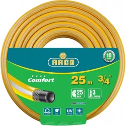 Шланг RACO "COMFORT" поливочный, 30атм., армированный, 3-х слойный, 3/4"х25м 40303-3/4-25