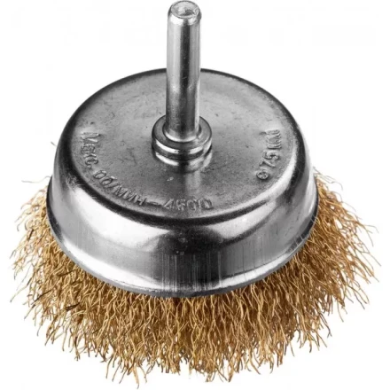 DEXX. Щетка чашечная для дрели, витая стальная латунированная проволока 0,3мм, 75мм 35109-075 купить в Тюмени