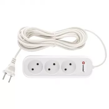 Удлинитель бытовой без заземления, 2*0,75мм*5м, 3 розетки, 6A, STERN 95727 купить в Тюмени