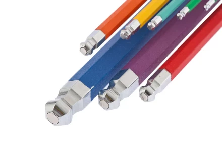 Набор ключей имбусовых HEX 1,5 - 10 мм S2 9 шт магнит экстра-длинные с шаром хром/краска Gross 16400 купить в Тюмени