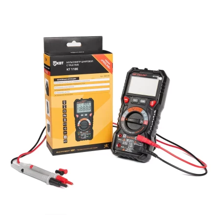 Мультиметр цифровой КВТ KT 118E с True RMS и автоматическим выбором пределов измерений (88548) купить в Тюмени