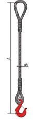Строп канатный одноветвевой 1СК 10 т L=5 м с Кч din 11.0т заплет на станке купить в Тюмени