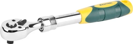 Трещотка для торцовых головок KRAFTOOL &quot;PRO&quot;, телескопическая, Сr-V сталь, 72 зубца, 3/8&quot; 27798-3/8 купить в Тюмени